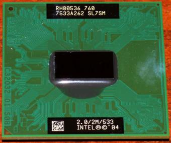 Intel Pentium M 760 2GHz CPU (Dothan) sSpec: SL7SM, Socket mPGA478C, 2004